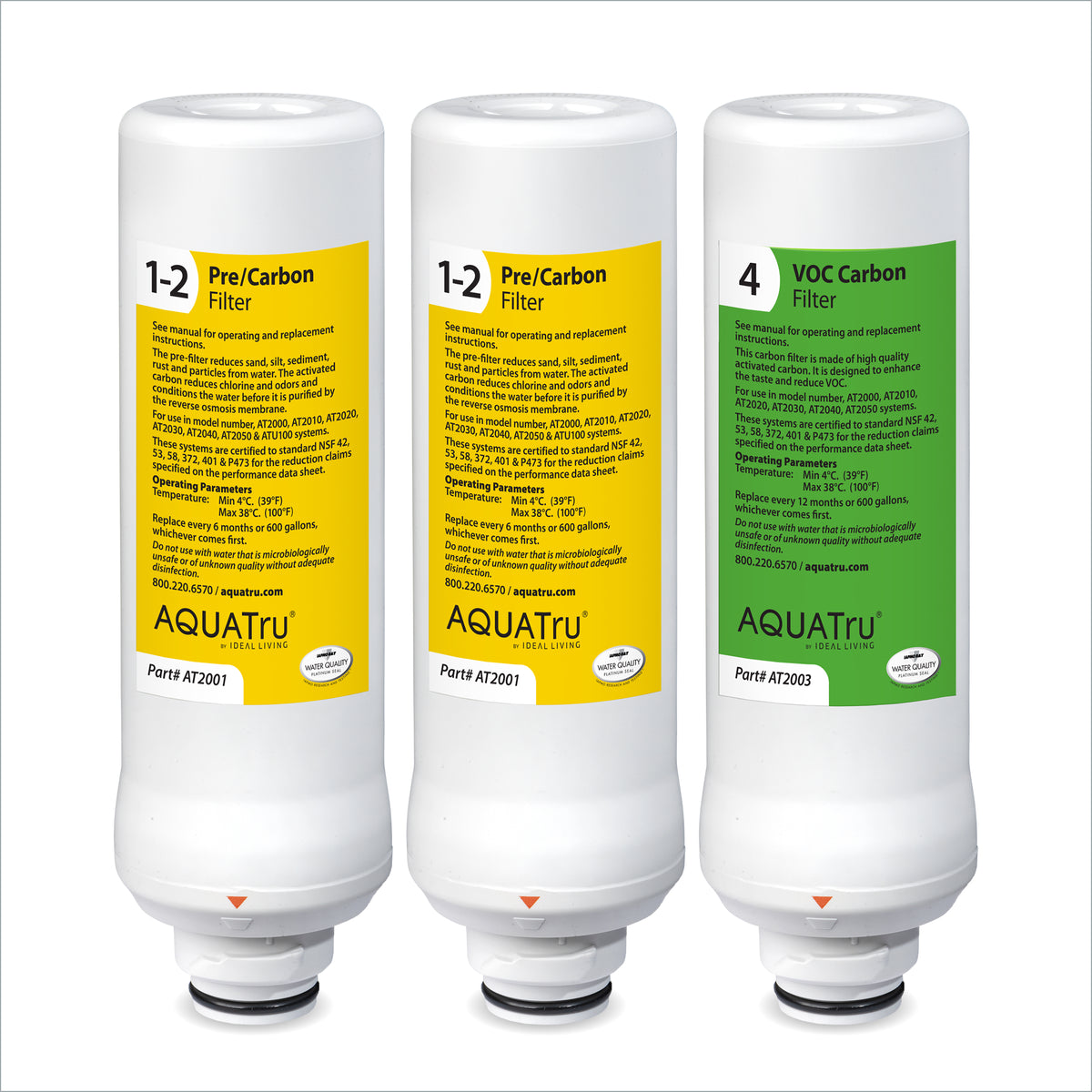 Classic One-Year Filter Combo Pack with three replacement filters for water purification system.