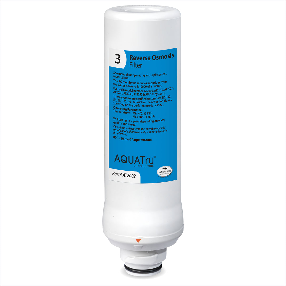 Classic Reverse Osmosis Filter with blue label, designed for clean water purification.