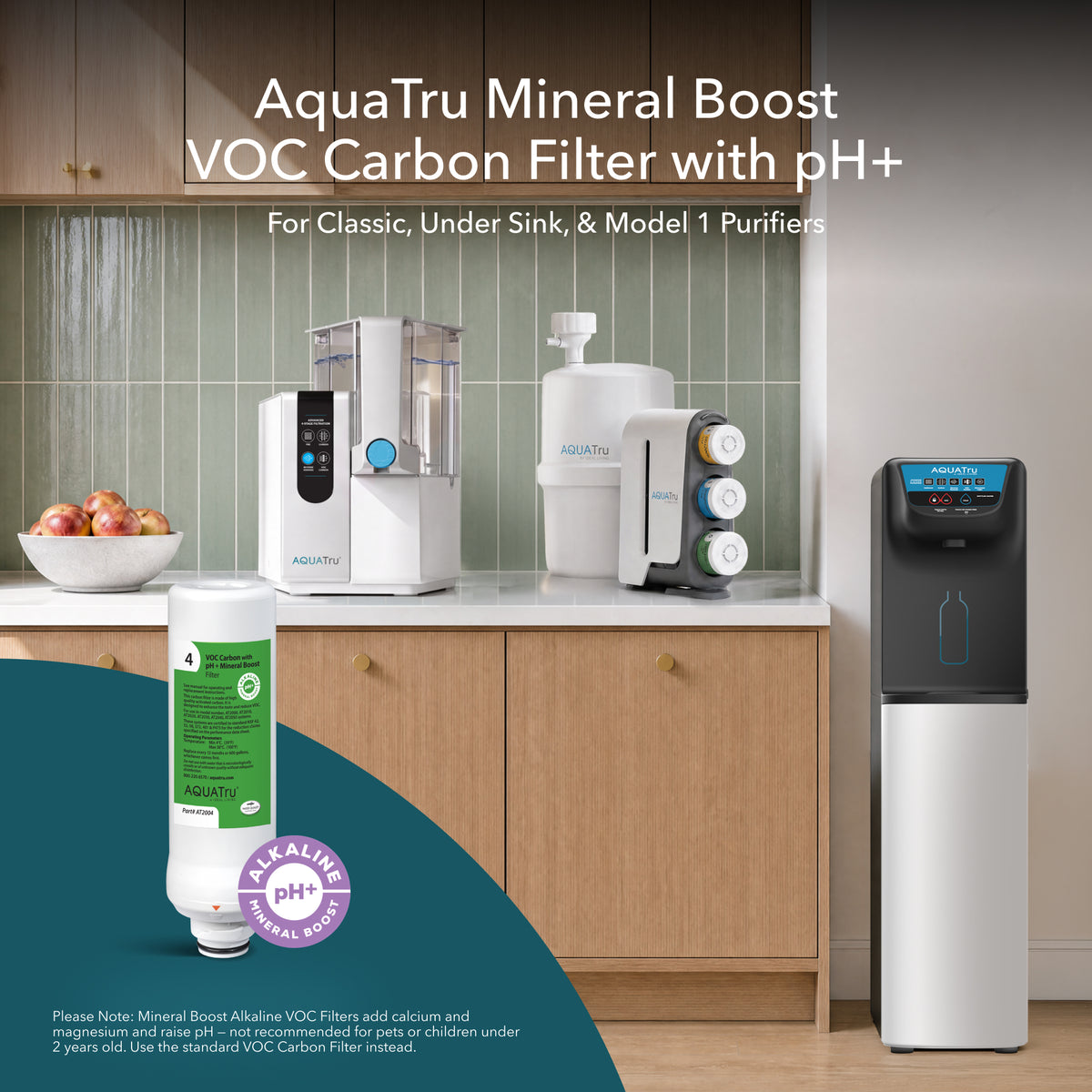 Classic Mineral Boost Alkaline VOC Filter for AquaTru purifiers, designed for under sink and model 1 use.