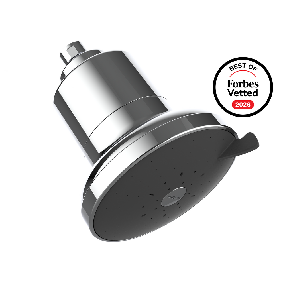 AquaTru Shower in Chrome with a sticker that reads "Best Of Forbes Vetted 2026". 