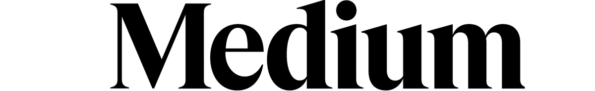 The word 'Medium' in a bold serif typeface, centered on a solid black background.