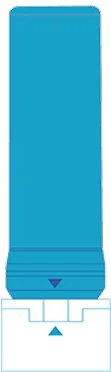 A tall blue cylinder above a white base, representing a high-pressure Reverse Osmosis filter that separates TDS-free water from waste.