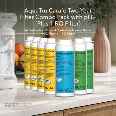 Carafe ONLY Two-Year Filter Combo Pack with 4 filters and 1 RO filter for AquaTru systems.