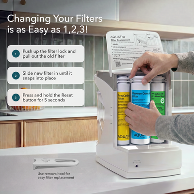 Carafe ONLY Two-Year Filter Mineral Boost Alkaline Combo Pack with easy filter replacement instructions.