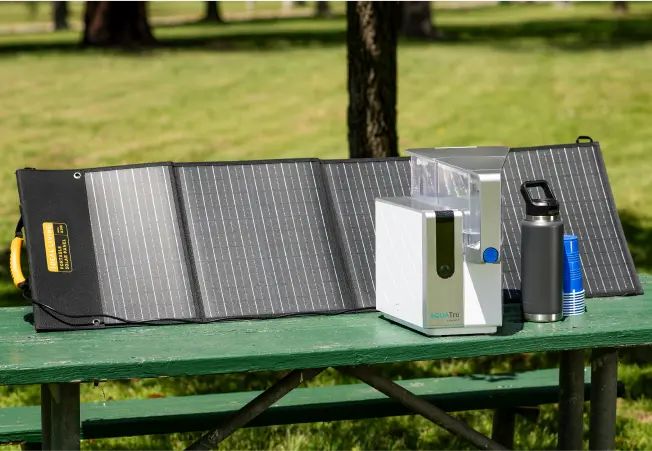 Portable Solar Panel with AquaTru® Water Purifier