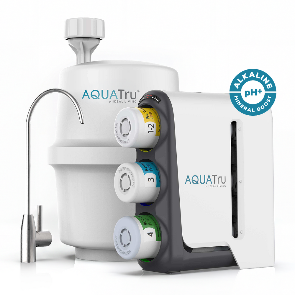 AquaTru Under Sink Gen 2 Alkaline water filtration system with a Stainless Steel color Faucet