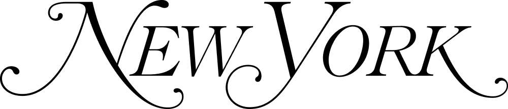 The word 'NEW YORK' in elegant black cursive script, presented on a solid white background.