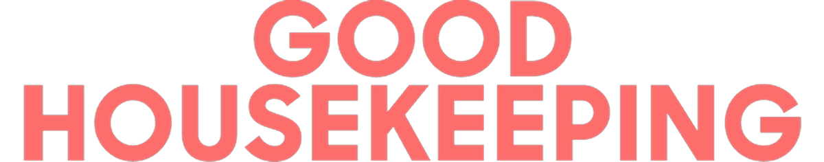 Good Housekeeping logo in bold pink letters on a black background.