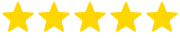 Five yellow stars arranged in a row, symbolizing high ratings or reviews.